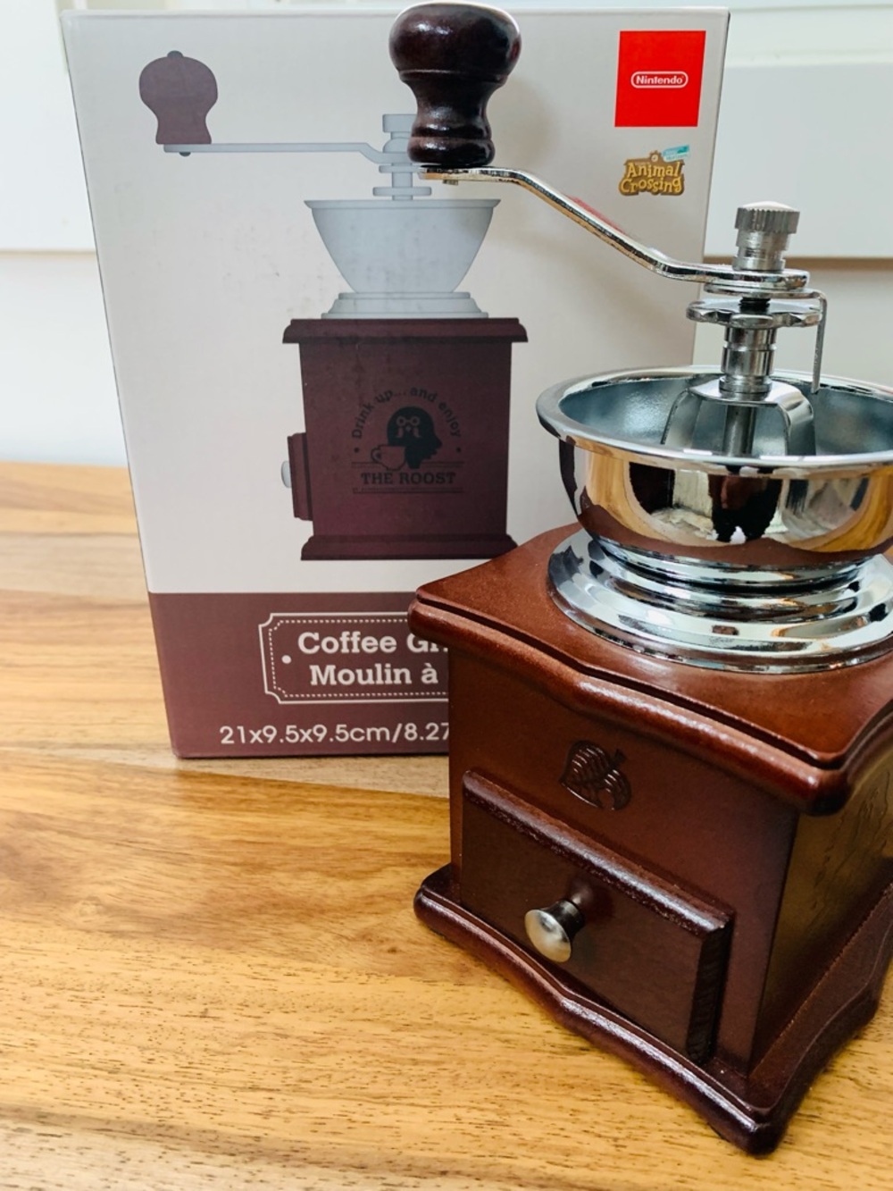 Nintendo Animal Crossing Wooden Manual Coffee Grinder - Brown & Silver